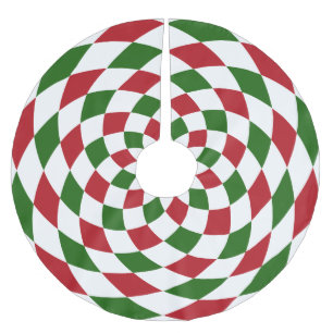 Christmas Patchwork Harlequin Pattern Brushed Polyester Tree Skirt
