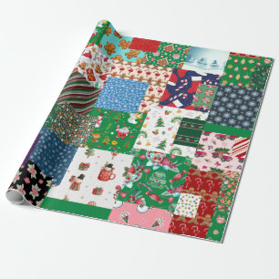 Christmas Patchwork Mixed Colour  Wrapping Paper