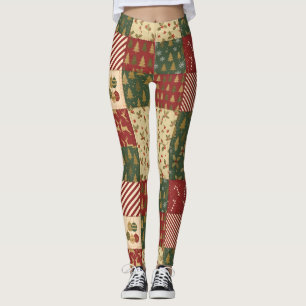 Christmas Patchwork Pattern Leggings