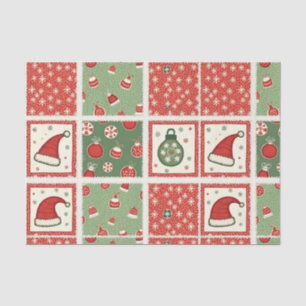 Christmas Patchwork Quilt Tissue Paper