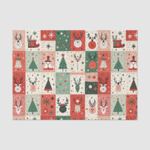 Christmas Patchwork Quilt Tissue Paper