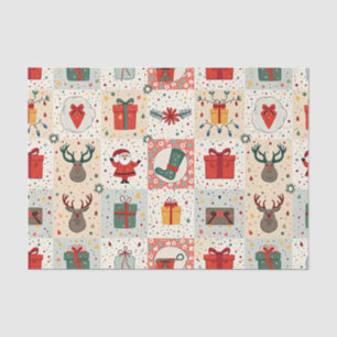 Christmas Patchwork Quilt Tissue Paper