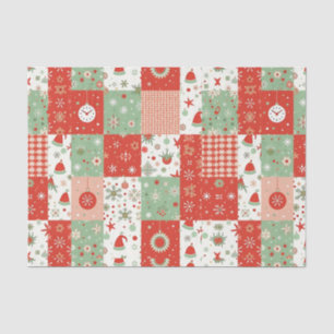 Christmas Patchwork Quilt Tissue Paper