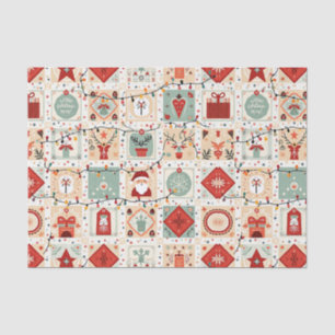 Christmas Patchwork Quilt Tissue Paper