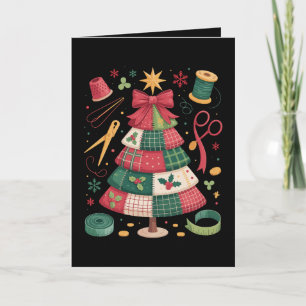 Christmas Patchwork Quilt Tree Sewing Quilter Xmas Card