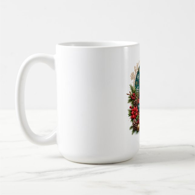 Christmas Patchwork Snowman Coffee Mug (Left)