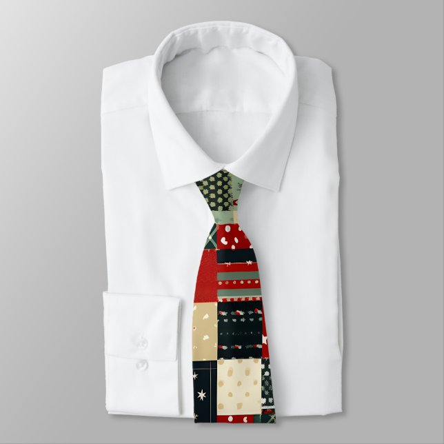 Christmas Patchwork  Tie (Tied)