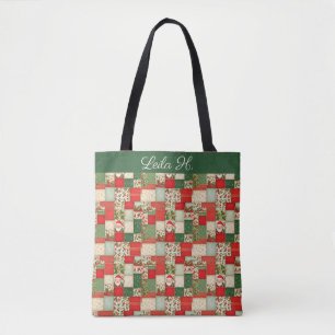 Christmas Patchwork Tote Bag