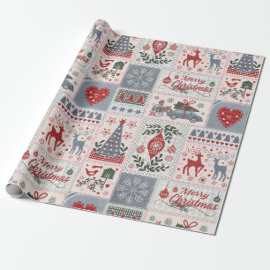 Christmas patchwork wrapping paper