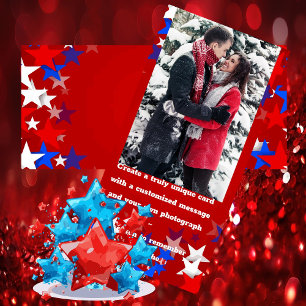 Christmas Patriotic   Holiday USA Photo Card