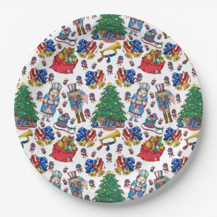 Christmas Patriotic Nutcrackers Paper Plate