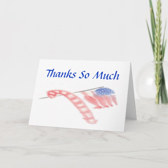Christmas Patriotic Thank You Card - Customise It! (Front)
