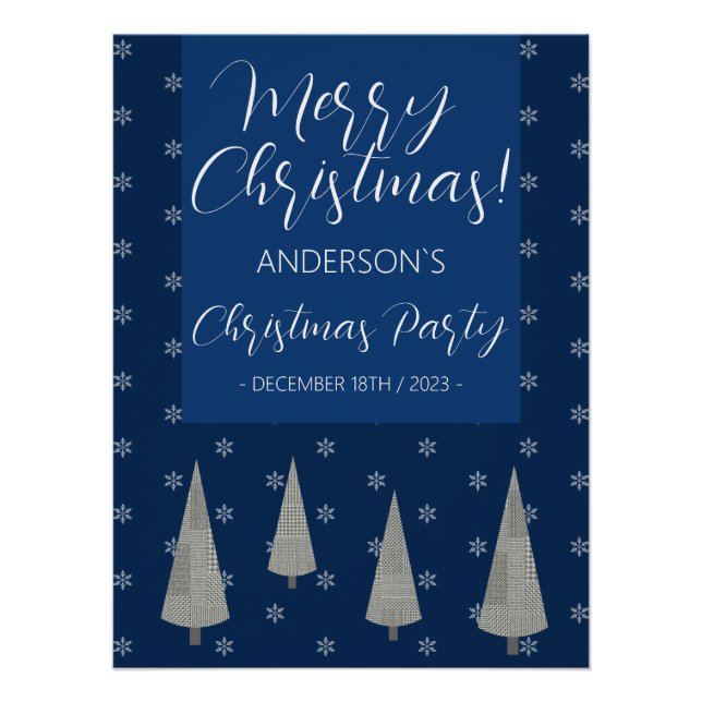 Christmas Patry Merry Tree Houndstooth Pattern Poster (Front)