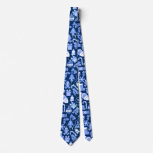 Christmas pattern 07.nbg D Blue BG Tie