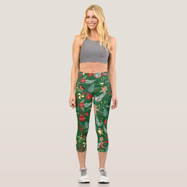 Christmas Pattern 5 Capri Leggings (Front)