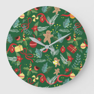 Christmas Pattern 5 Large Clock