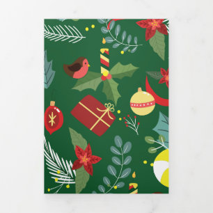 Christmas Pattern 5 Tri-Fold Holiday Card