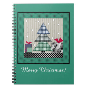 Christmas pattern, applique, new year, christmas   notebook