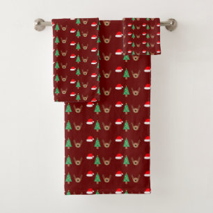 Christmas Pattern Bath Towel Set