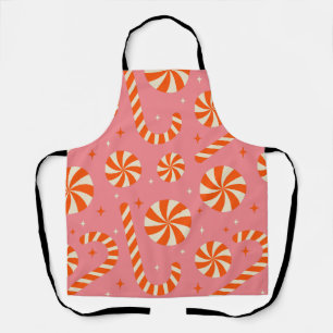 Christmas Pattern Candy Cane Apron