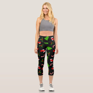 Christmas Pattern Capri Leggings