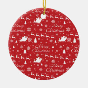 Christmas pattern ceramic tree decoration