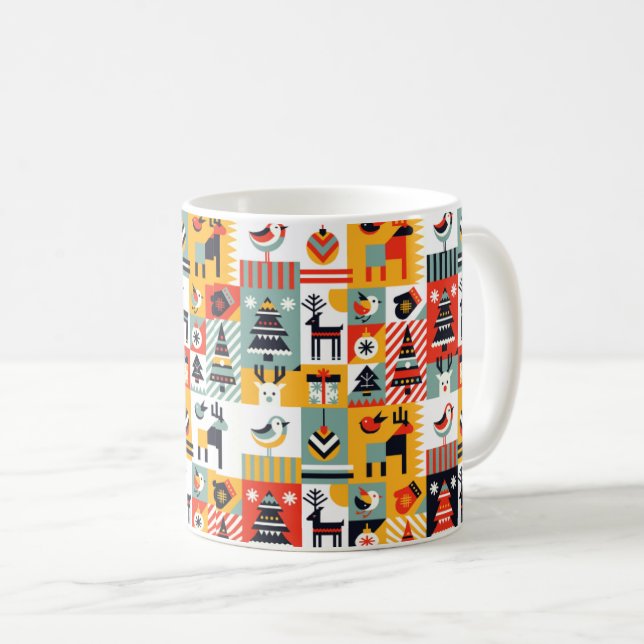 Christmas Pattern Coffee Mug (Front Right)