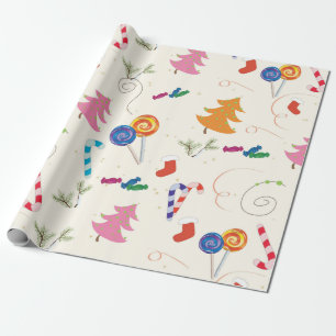 Christmas Pattern Cute Sweet Candy Wrapping Paper