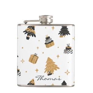 Christmas Pattern Festive Keepsake Custom Hip Flask