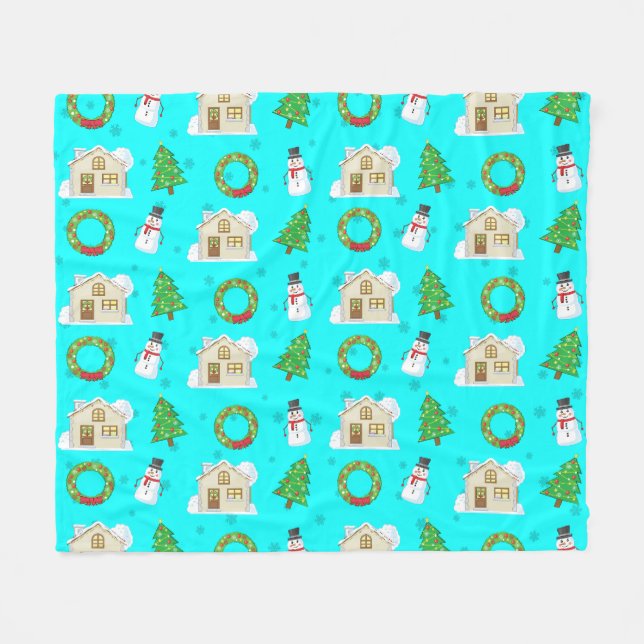 Christmas Pattern   Fleece Blanket (Front (Horizontal))