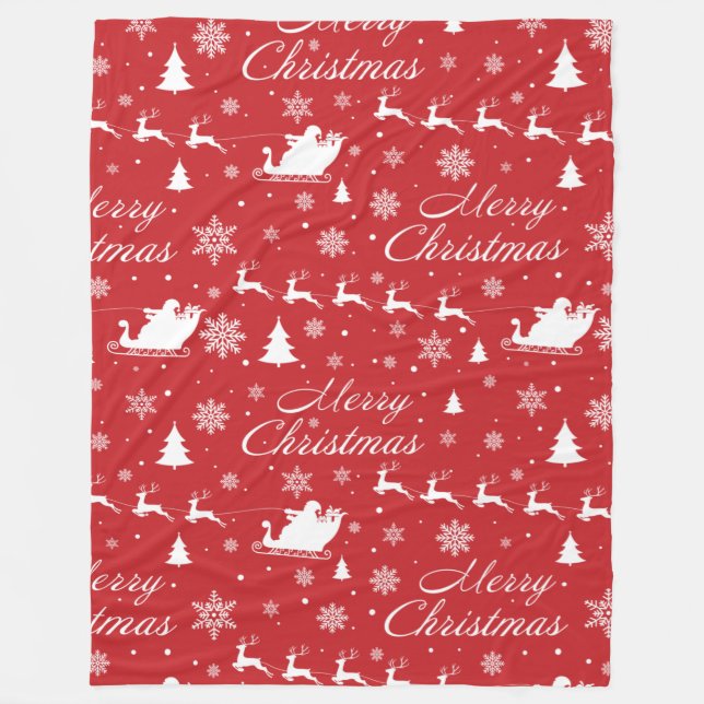 Christmas pattern fleece blanket (Front)