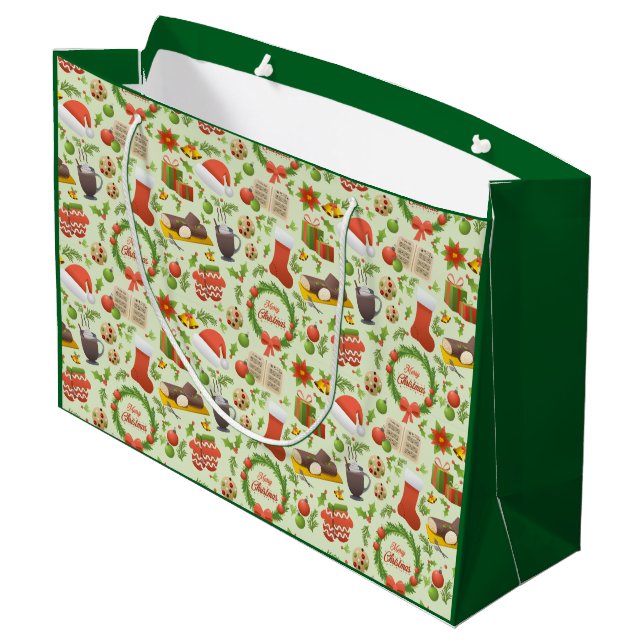 Christmas Pattern Gift bag (Back Angled)