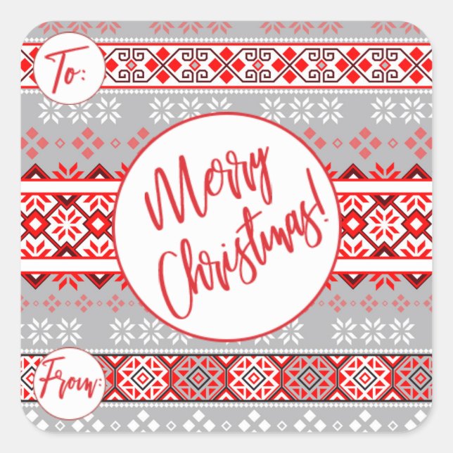 Christmas Pattern Gift Stickers (Front)