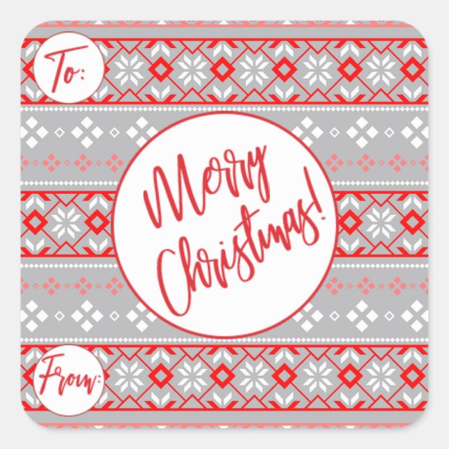 Christmas Pattern Gift Stickers (Front)