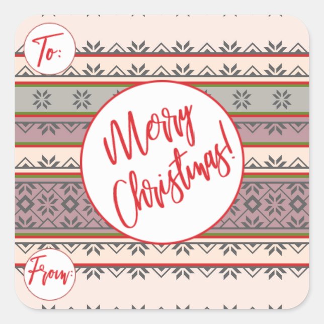 Christmas Pattern Gift Stickers (Front)