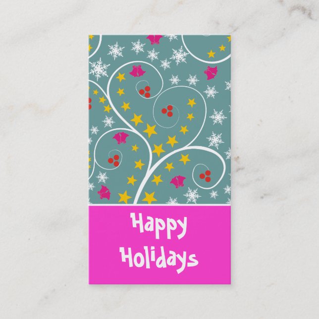Christmas Pattern Gift Tag-Business Cards (Front)