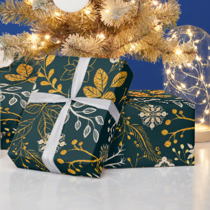 Christmas Pattern gold and white Wrapping Paper