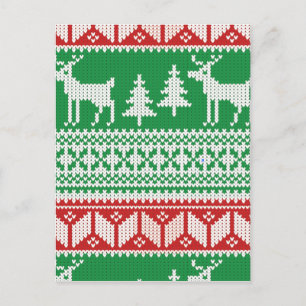 Christmas pattern holiday postcard