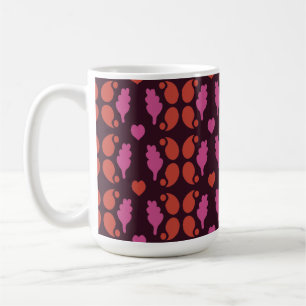 Christmas pattern in red and pink coffee mug