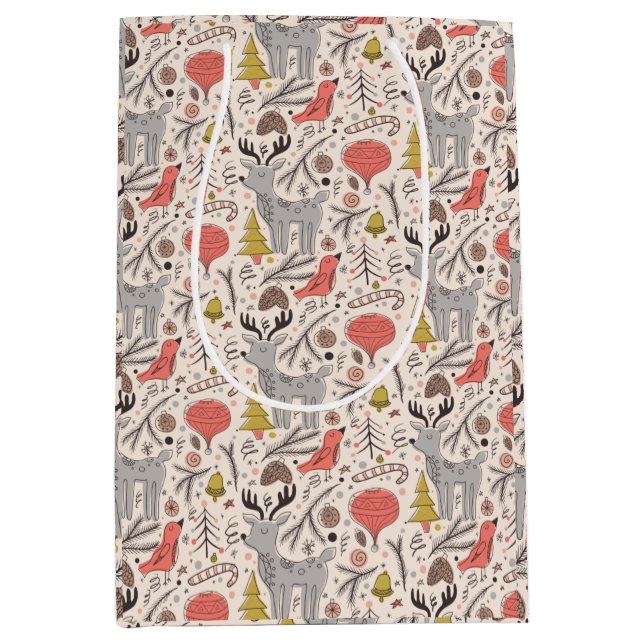 Christmas pattern  medium gift bag (Front)