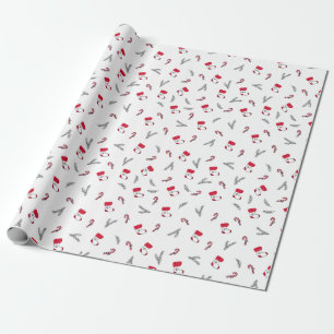 Christmas Pattern Of Gift Stockings, Lollypops Wrapping Paper