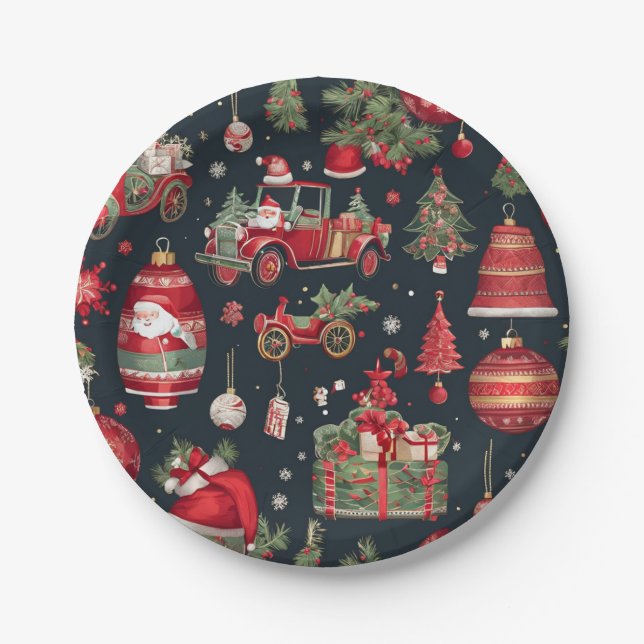 Christmas pattern paper plate (Front)