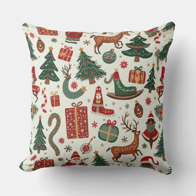 Christmas pattern pillow cushion (Front)