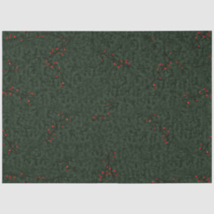 Christmas Pattern Pine Needles and Red Berries Tissue Paper