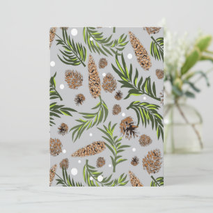 Christmas Pattern, Pine Snow 10 Thank You Card