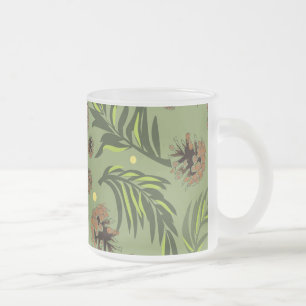 Christmas Pattern, Pine Snow 11 Frosted Glass Coffee Mug