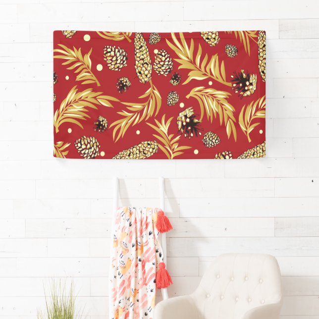 Christmas Pattern, Pine Snow 3 Banner (Insitu)