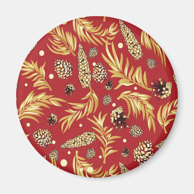 Christmas Pattern, Pine Snow 3 Magnet (Front)