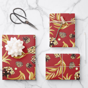 Christmas Pattern, Pine Snow 3 Wrapping Paper Sheet