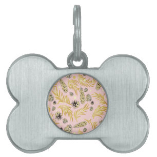 Christmas Pattern, Pine Snow 4 Pet ID Tag